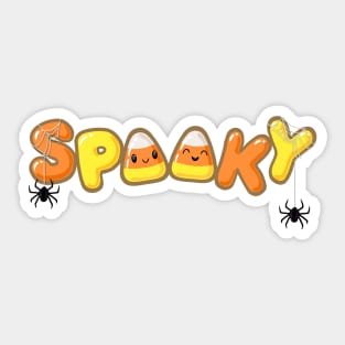 Spooky Sweet Candy Corn with Spiders Sticker